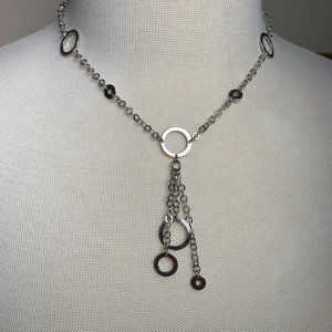 NWOT Italian Real Silver (not plated) Tassel & Circle Necklace